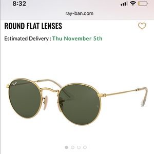Ray Ban gold flat lenses